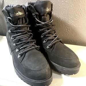 Timberland Women's Black Nubuck Leather Waterproof Hiker Boot SZ 9 A2EZ8